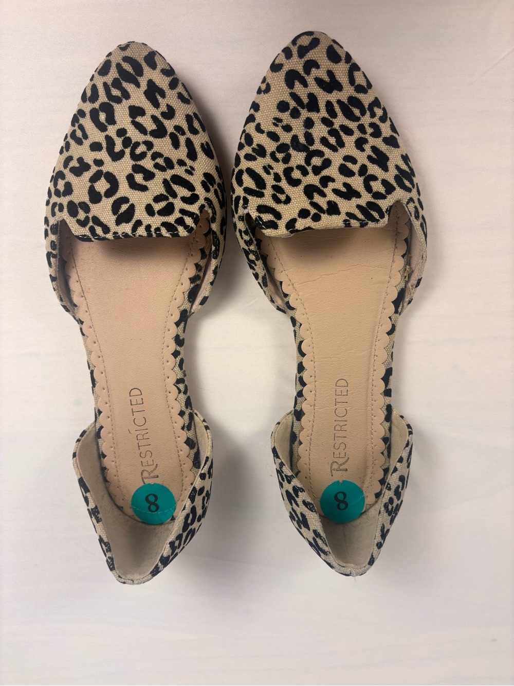 RESTRICTED Leopard Print D'Orsay Flats - Beige and Black